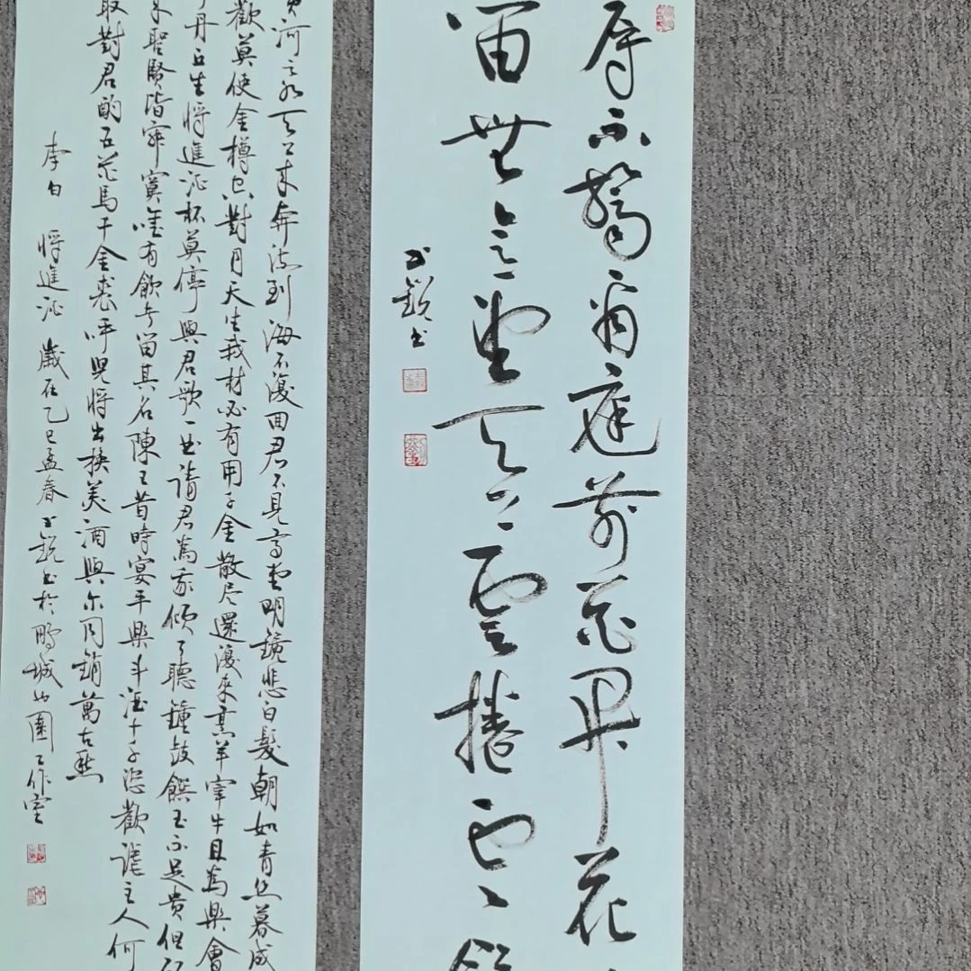 书法宠辱不惊…条屏三尺对开