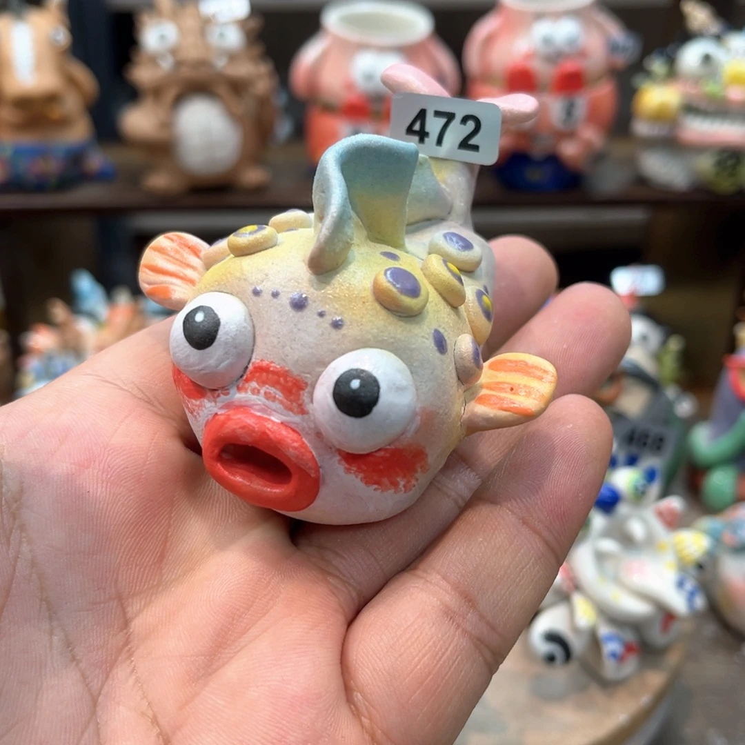 摆件直播间纯手工抽象陶瓷摆件472