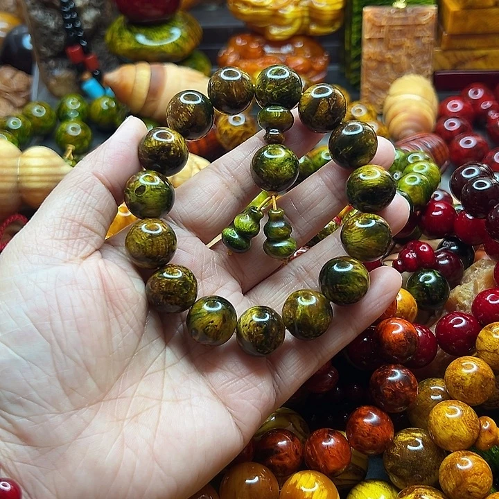 琥珀木水墨丹青手串1.5