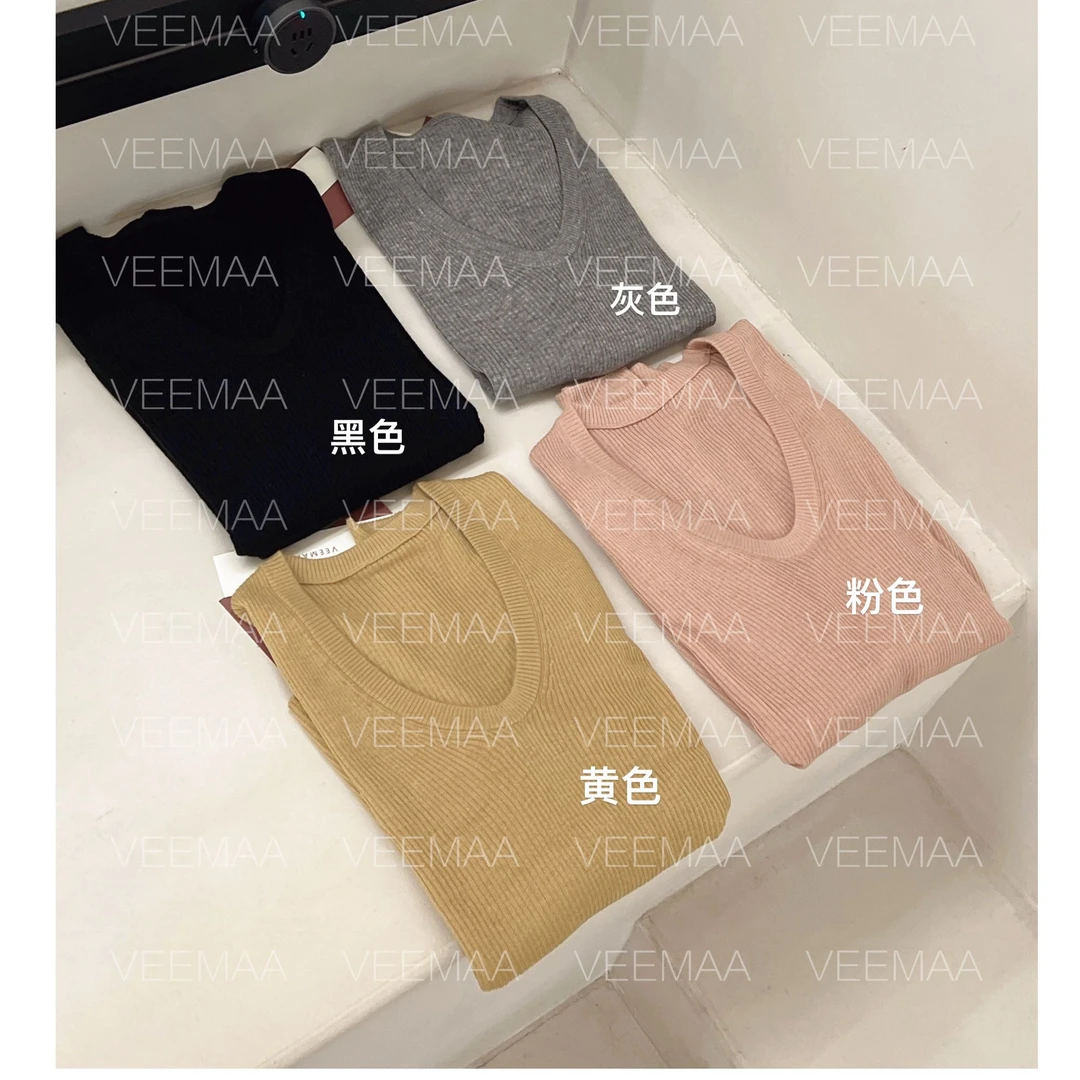 【Veemaa】海岛假日 U领显瘦毛衣