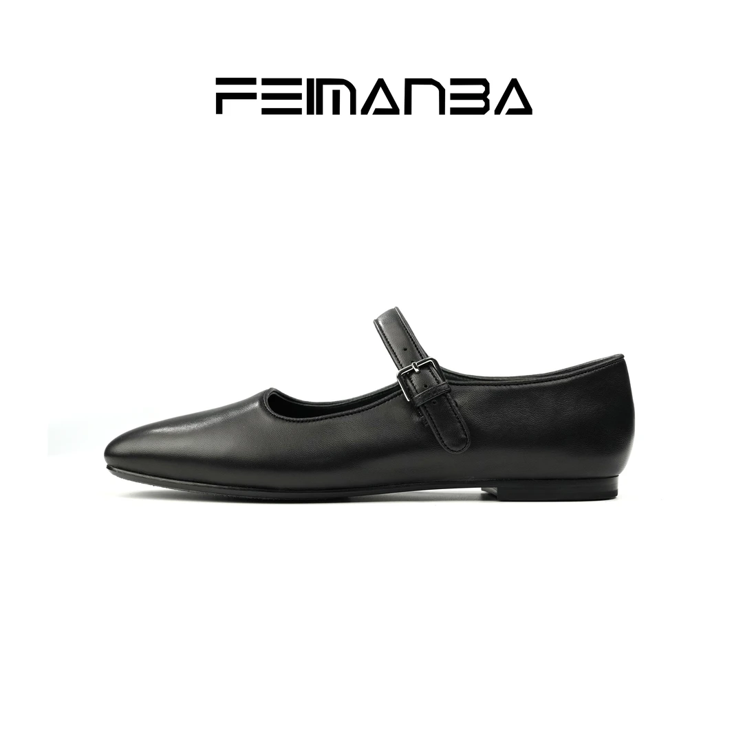 【FEIMANBA】经典TR极简风方头玛丽珍单鞋女