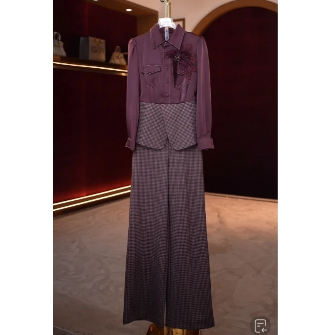 芙娜妮轻奢新款小众设计衬衫气质显瘦名媛女装时尚两件套F2510279