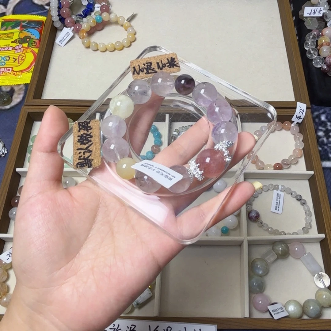 雪***青水晶手串未镶嵌212号薰衣草紫