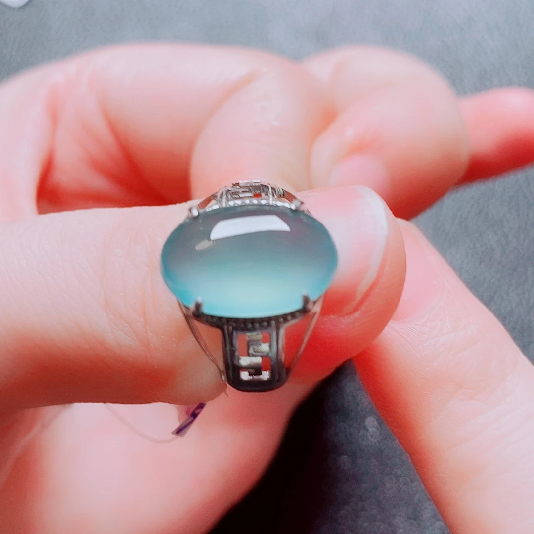 翡翠银S925镶嵌戒指