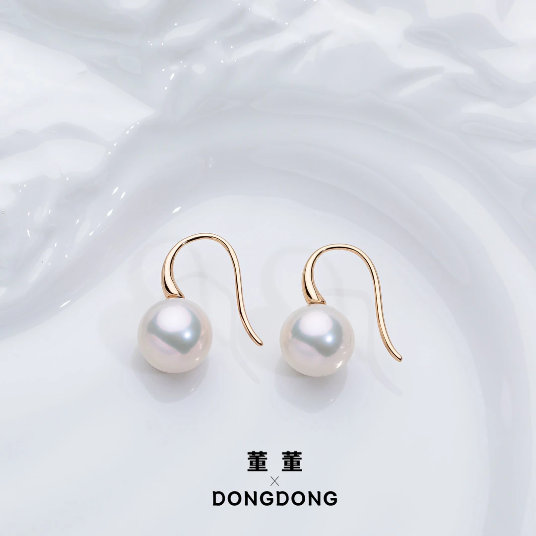 DDX684【董董】天然淡水珍珠小蛮腰耳坠/10-11mm/S925