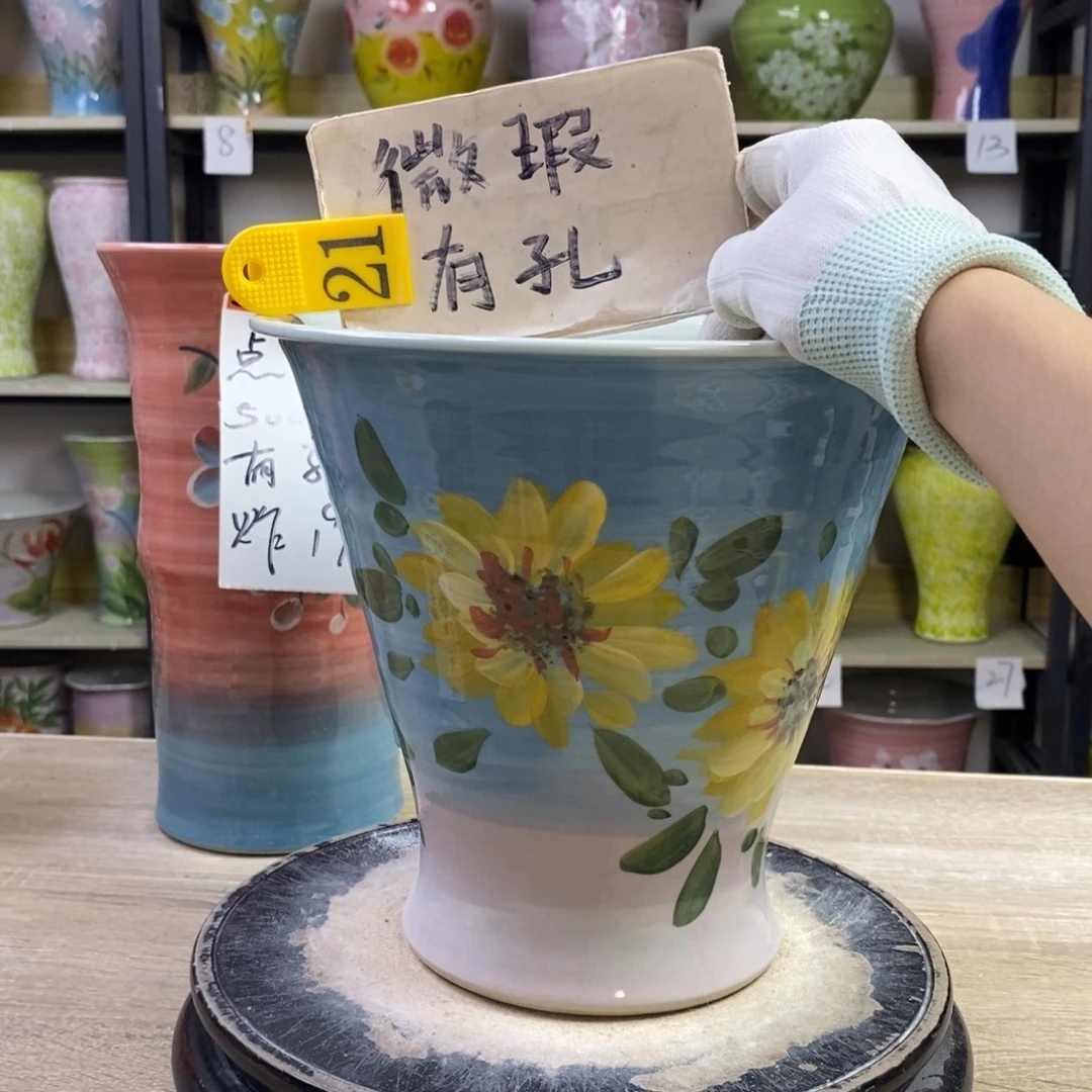 景德镇手工手绘陶瓷花盆