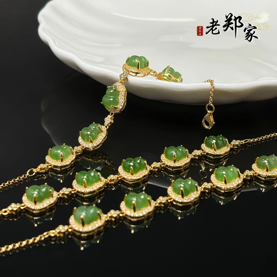 【老郑家】925银和田玉手链 （多样性发1件 ）3176