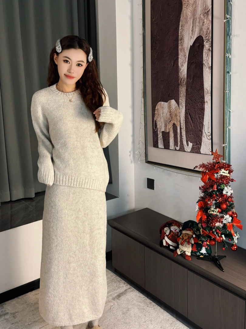 慵懒风辣妹风老钱风时尚套装显瘦套装裙子气质冬季