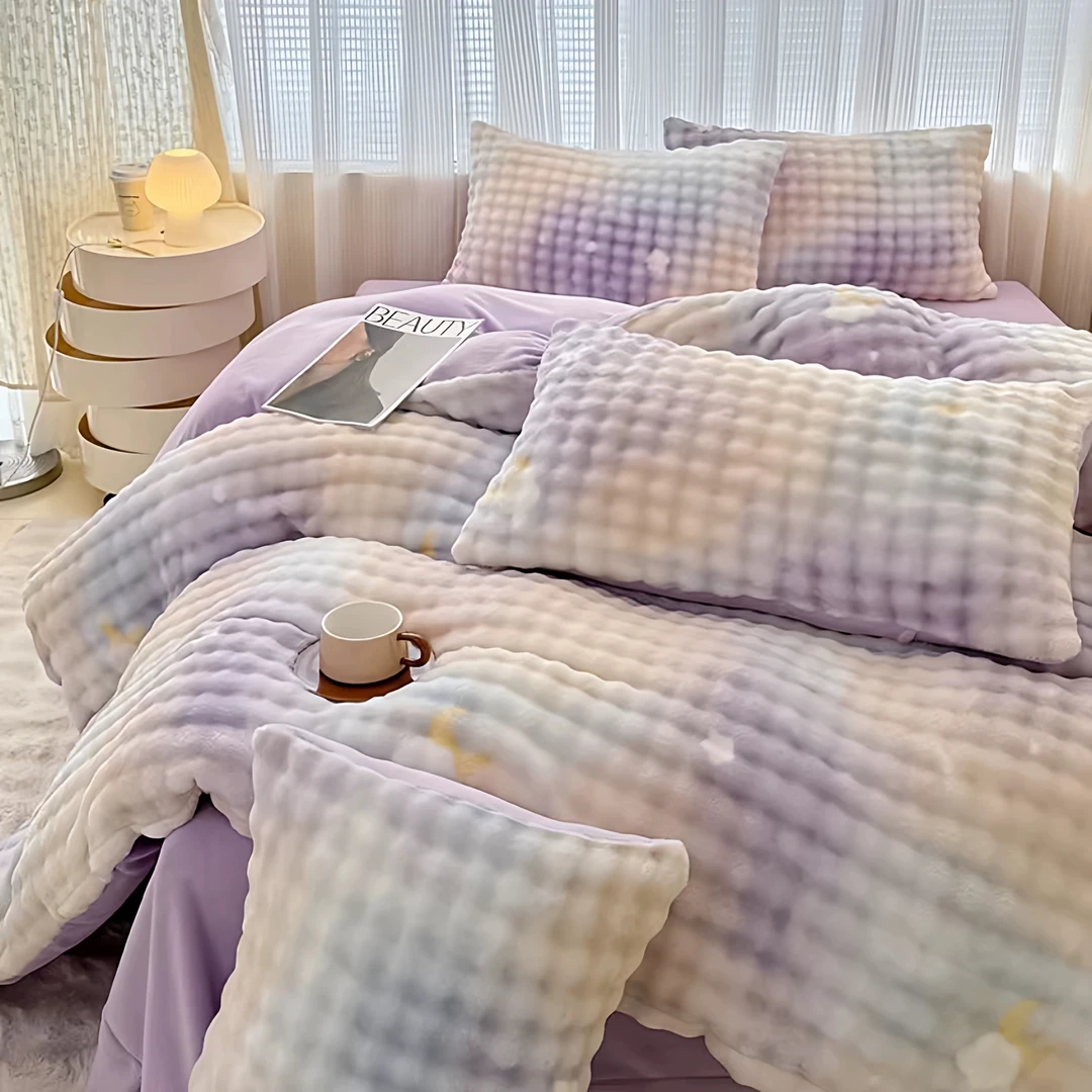 高克重加厚泡泡牛奶绒四件套fkbl（8-10斤左右）