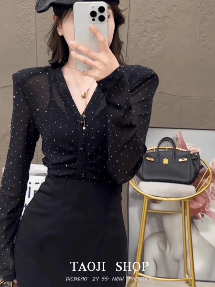 306 满钻v领bling开衫