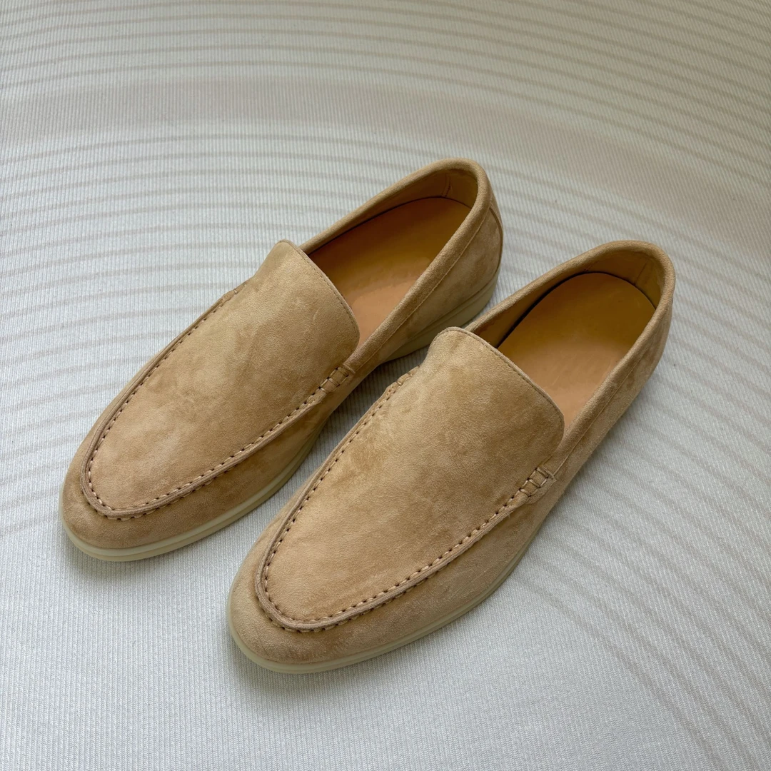 LP手工乐福鞋男士时尚真皮四季百搭透气休闲鞋平底软底一脚蹬皮鞋