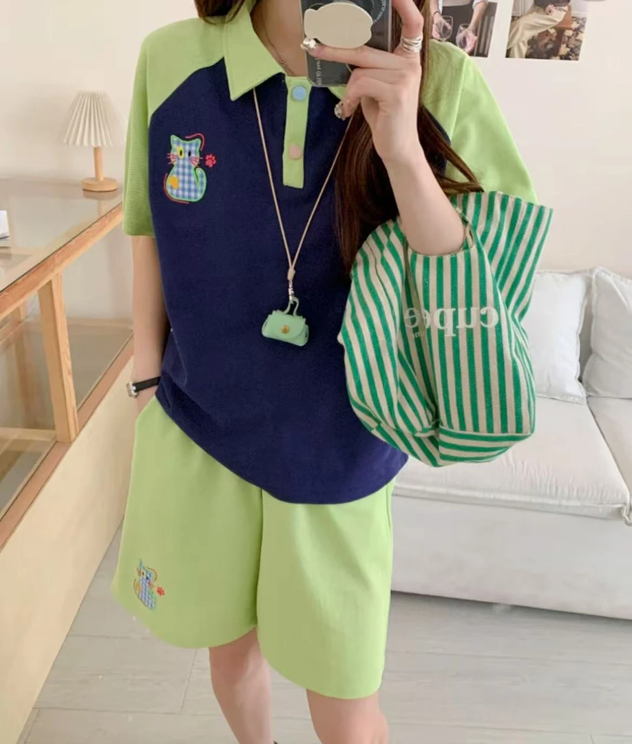 【格子猫咪】前后刺绣套装