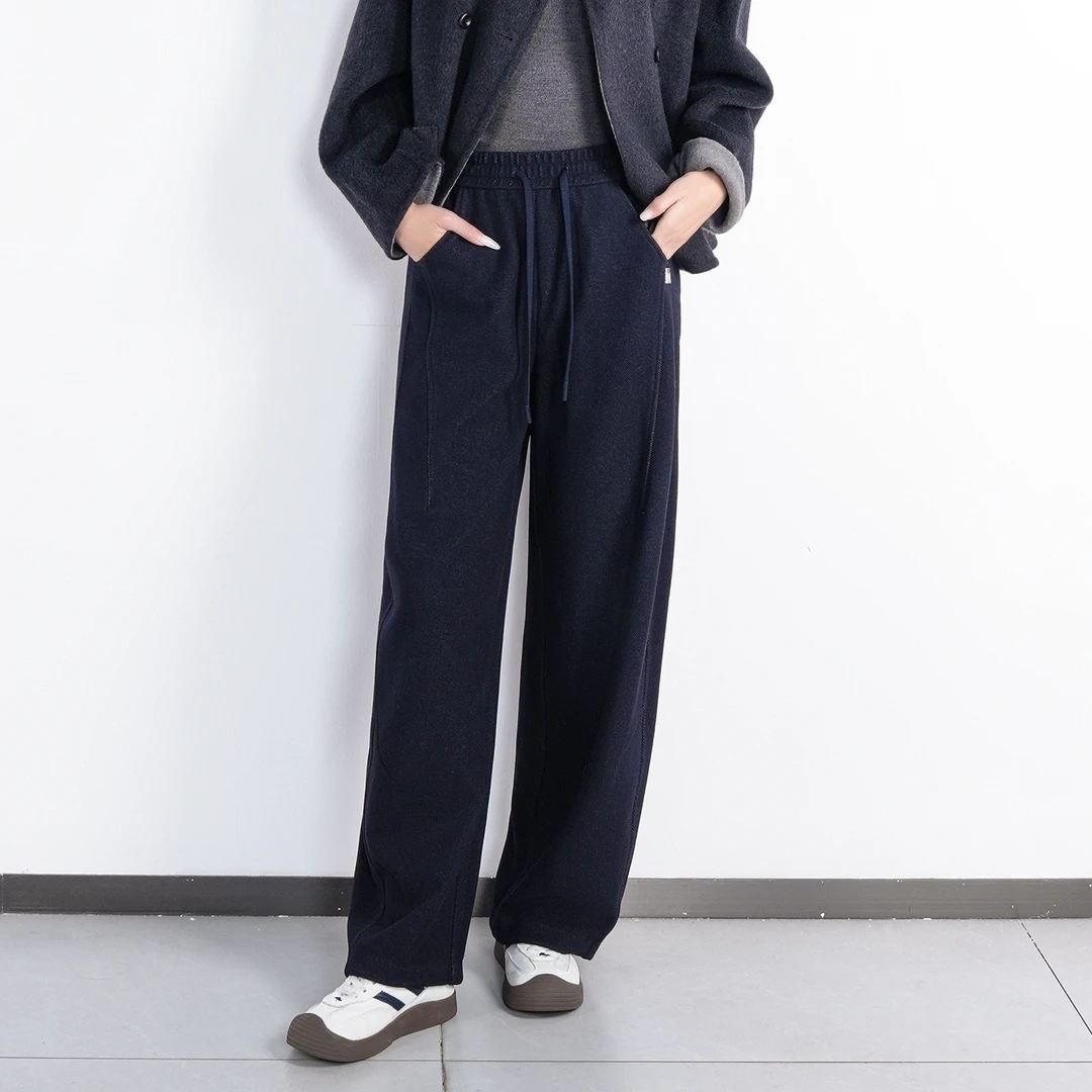 姚领YAOLY休闲长裤百搭秋冬直筒810M41209阔腿裤