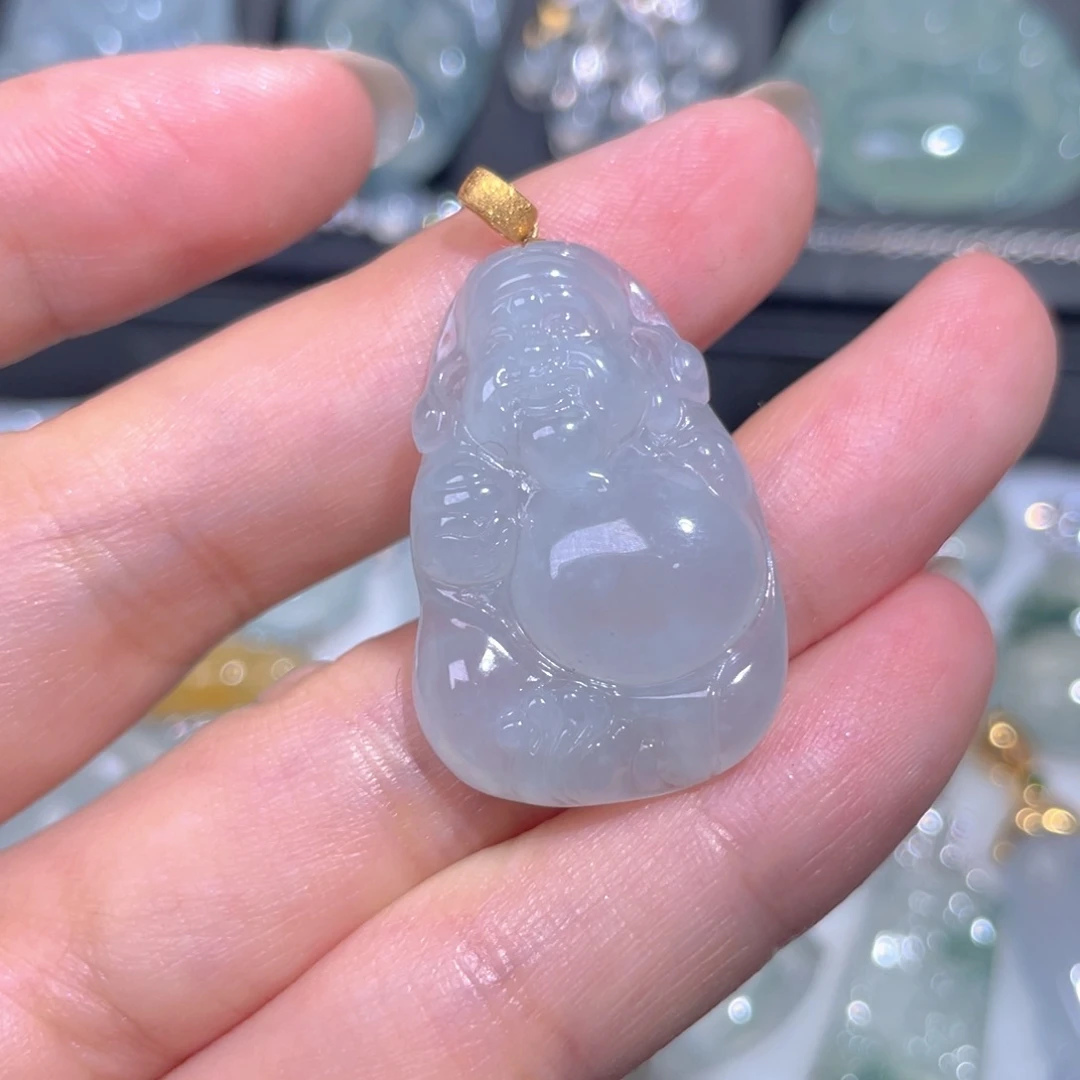 颈饰18K金镶嵌翡翠翡翠