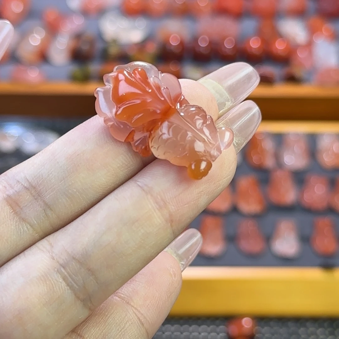 南红玛瑙未镶嵌珠宝半成品金鱼4