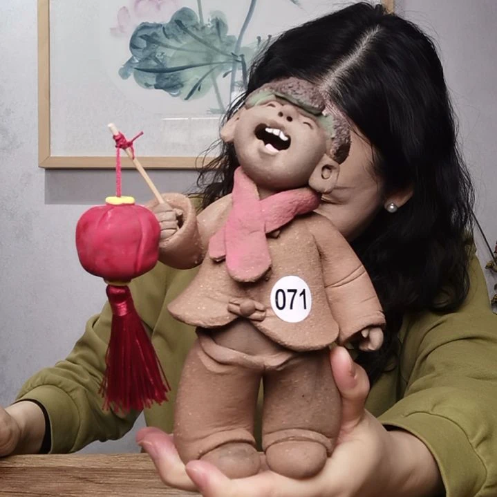 粗砂羲娲娃系列作品灯笼男娃