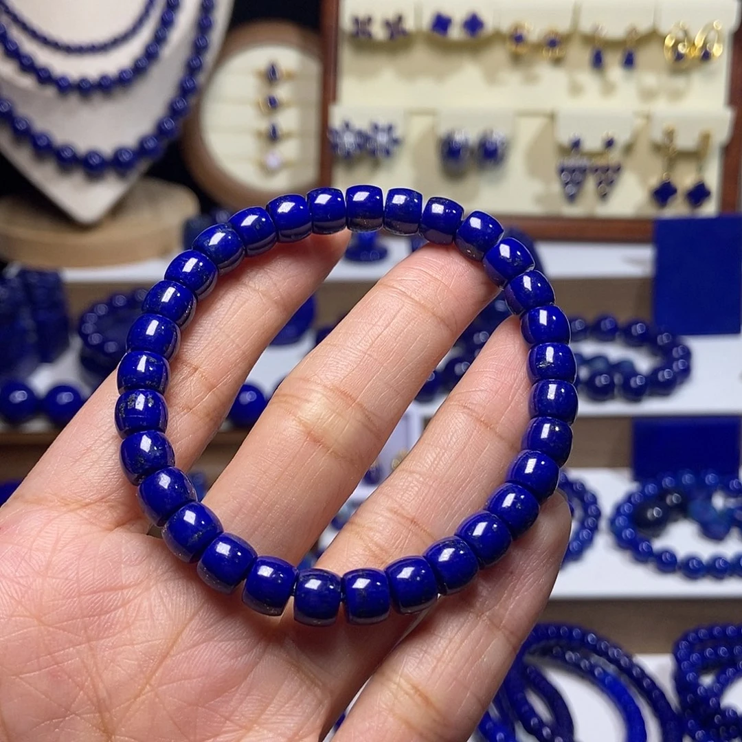 王***呱青金石未镶嵌精品老型直切7mm