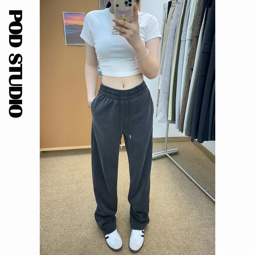 复古风显瘦男生长裤美式复古百搭外穿运动休闲直筒休闲裤秋冬服装