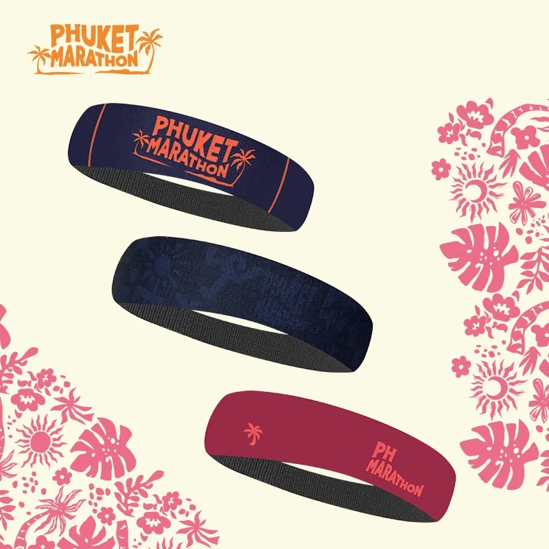 普吉岛马拉松限定版发带男女同款户外吸汗速干透气跑步防风保暖