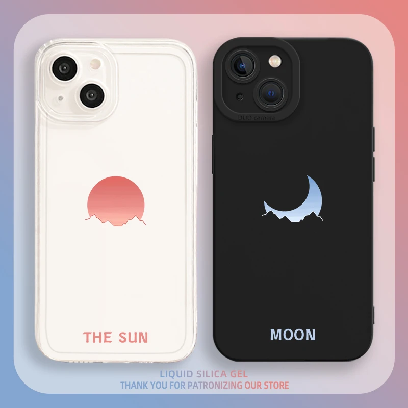 太阳月亮适用苹果17手机壳iphone16小米15情侣oppo华为mate70pro/
