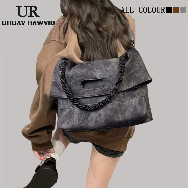 URDAV RAWVIO包包女2025新款百搭大容量托特包通勤上课单肩斜挎包