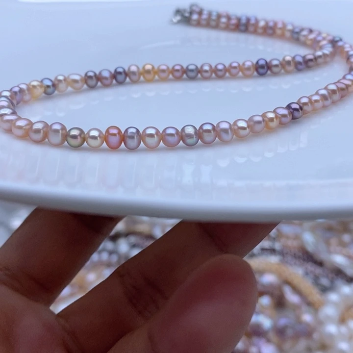 颈饰合金淡水珍珠