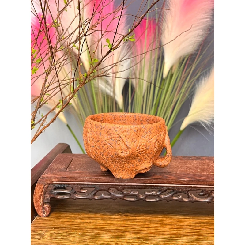 120手工树桩主人杯紫砂茶杯纯手工紫砂杯带把供春杯茶具配件