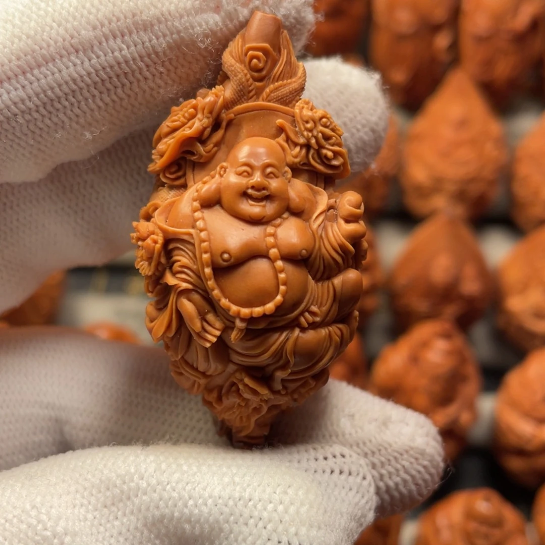 橄榄核吊坠九龙弥勒