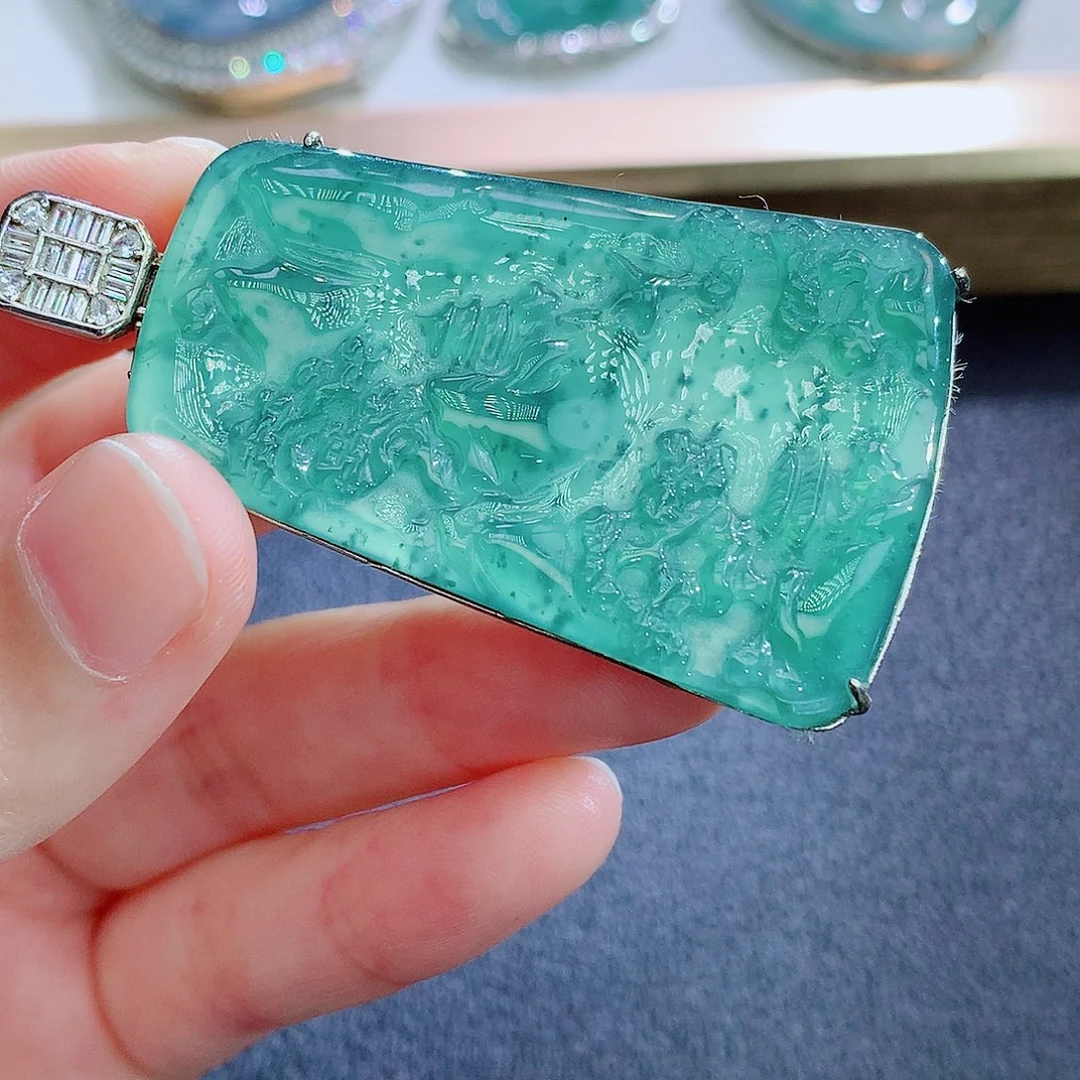 翡翠银S925镶嵌颈饰翡翠