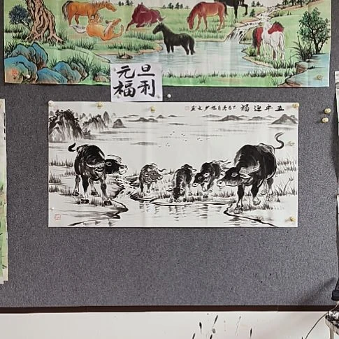 诚***发五牛迎福国画纯手绘作品