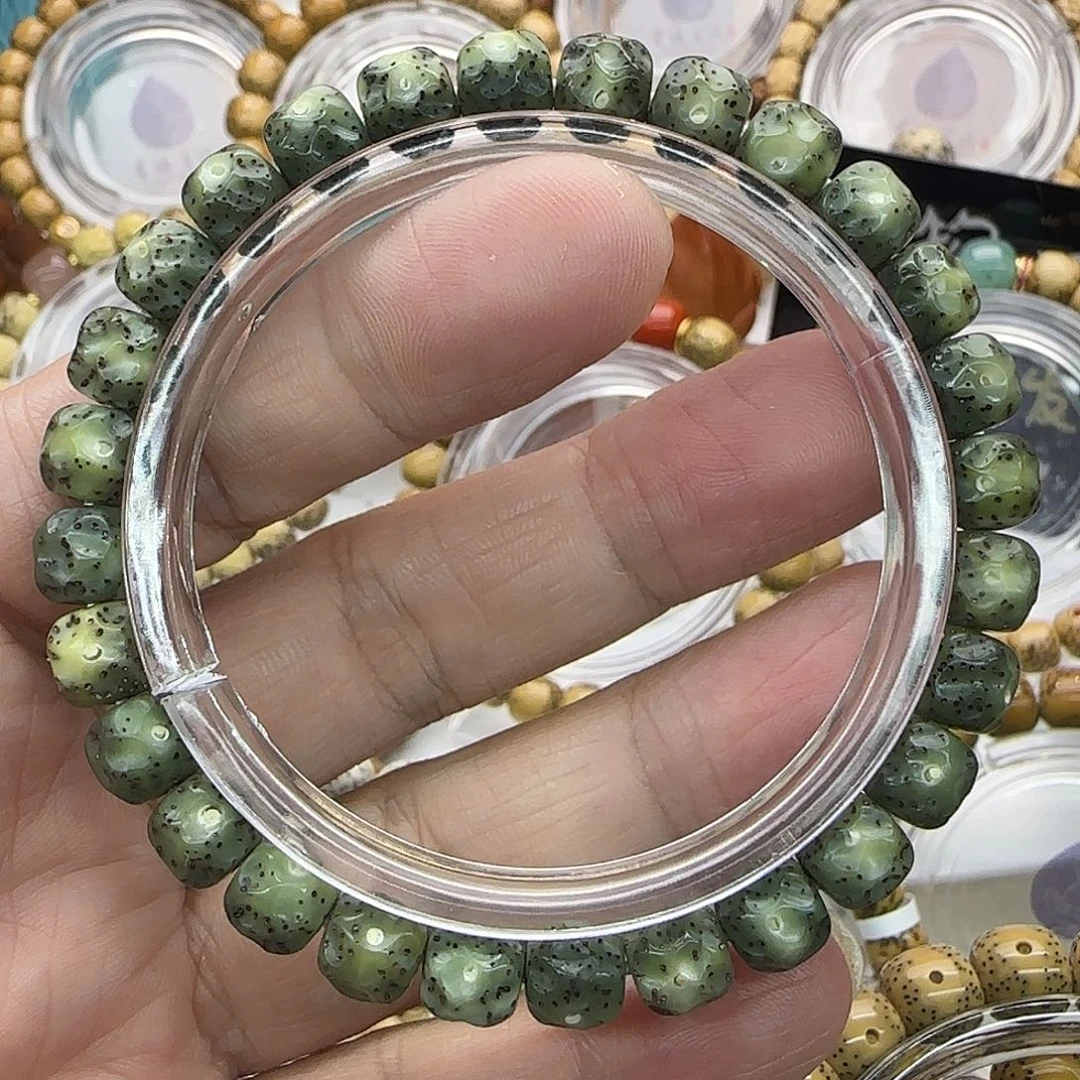 手串星月菩提8+绿糯冰无相