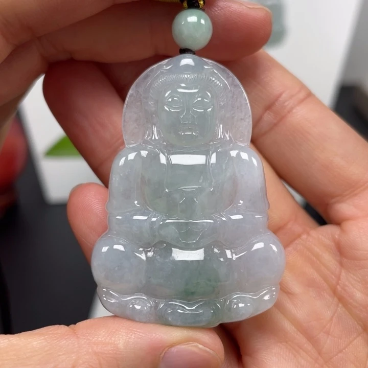 翡翠未镶嵌颈饰天然缅甸翡翠A货观音78号