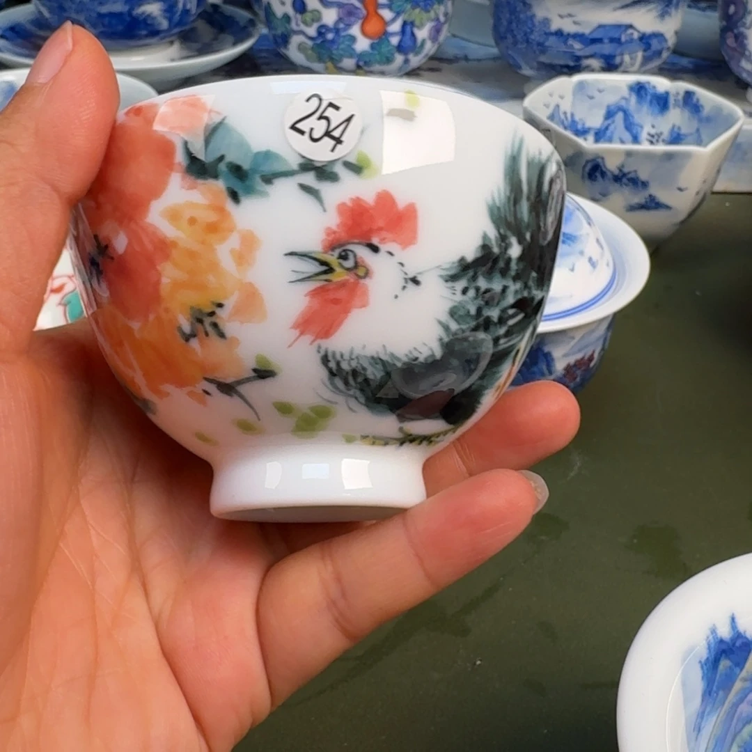 瓷景德镇纯手绘茶具圆圆254