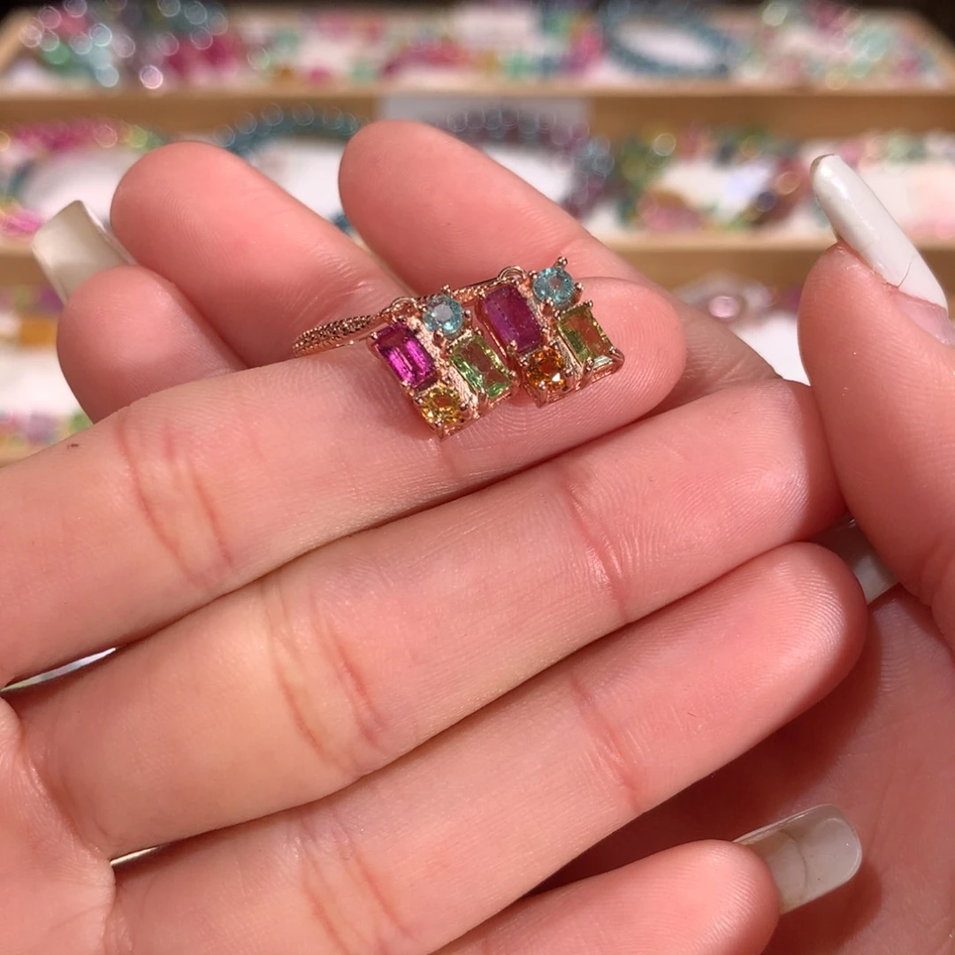 碧玺多样性发货一件银S925镶嵌