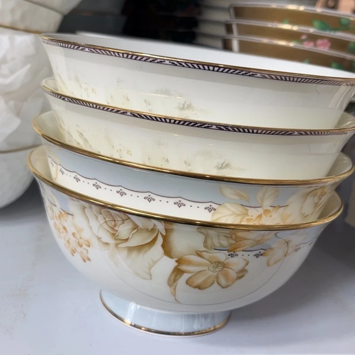 瓷片孤品六寸面碗两个微瑕