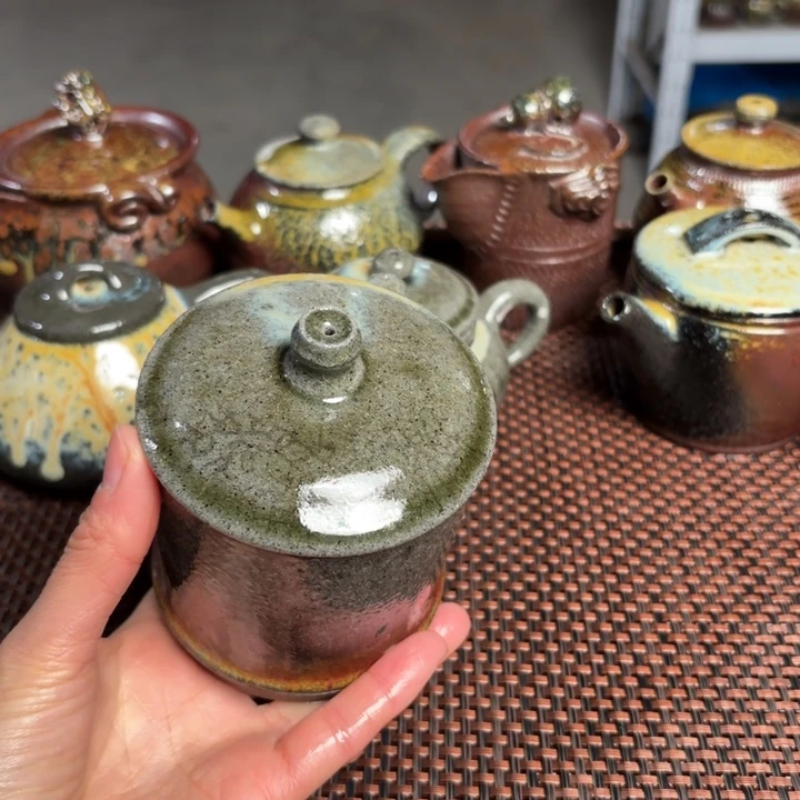 紫砂茶杯竹节盖杯