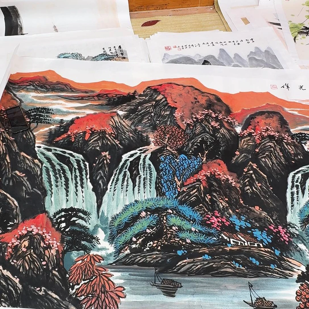 云***宿国画大尺幅手绘作品