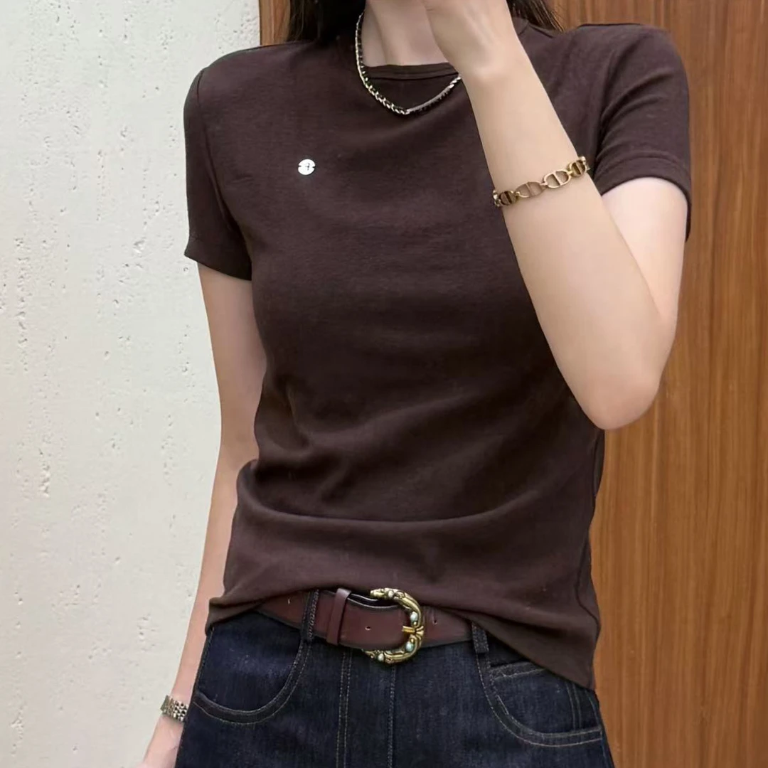 F修身T恤圆领夏季宽松正肩女短袖短袖半袖夏季经典