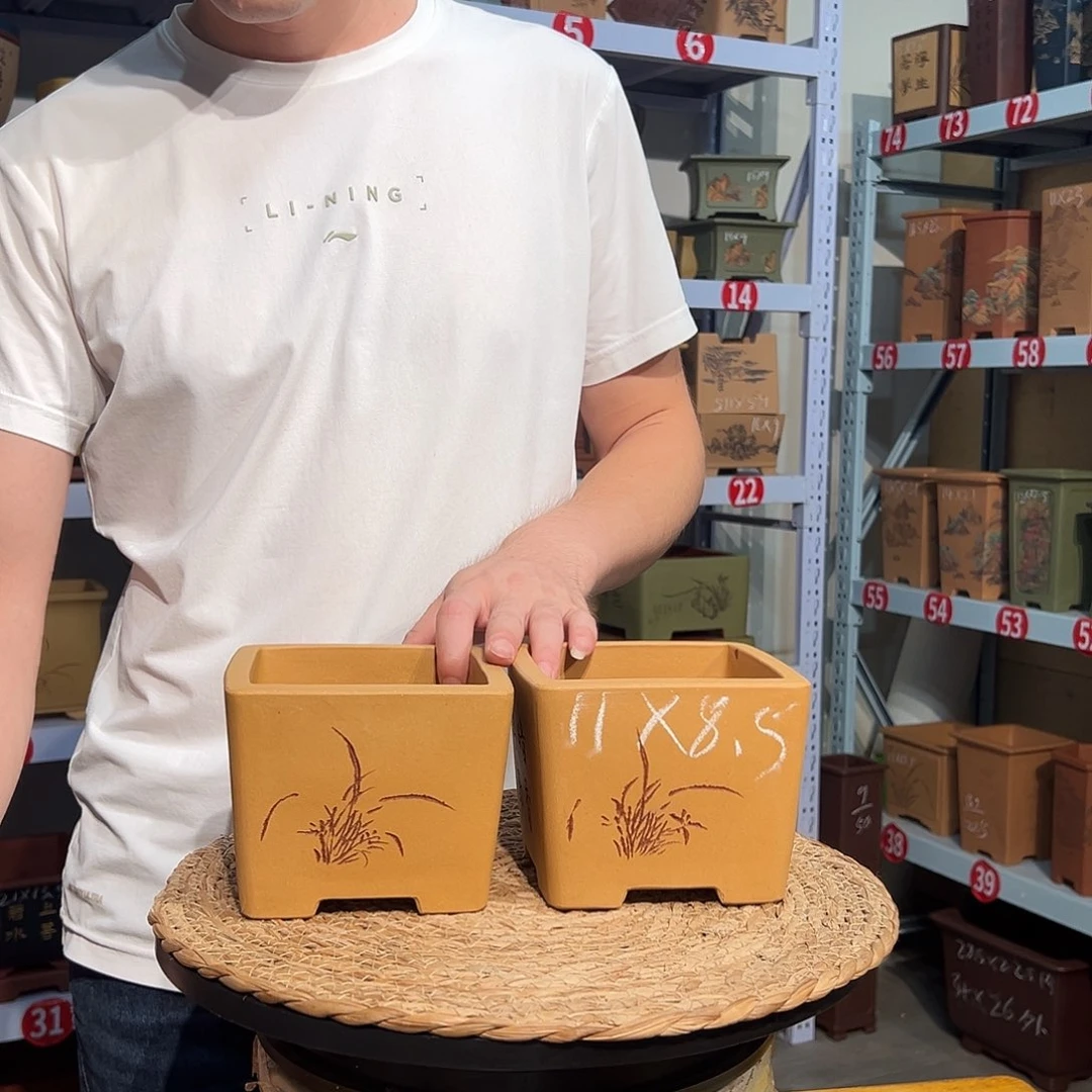 天心紫砂手工花盆