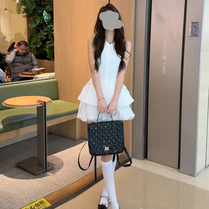 甜美可爱风女款爆款2025夏季新款高级无袖设计感组合显瘦套装裙女
