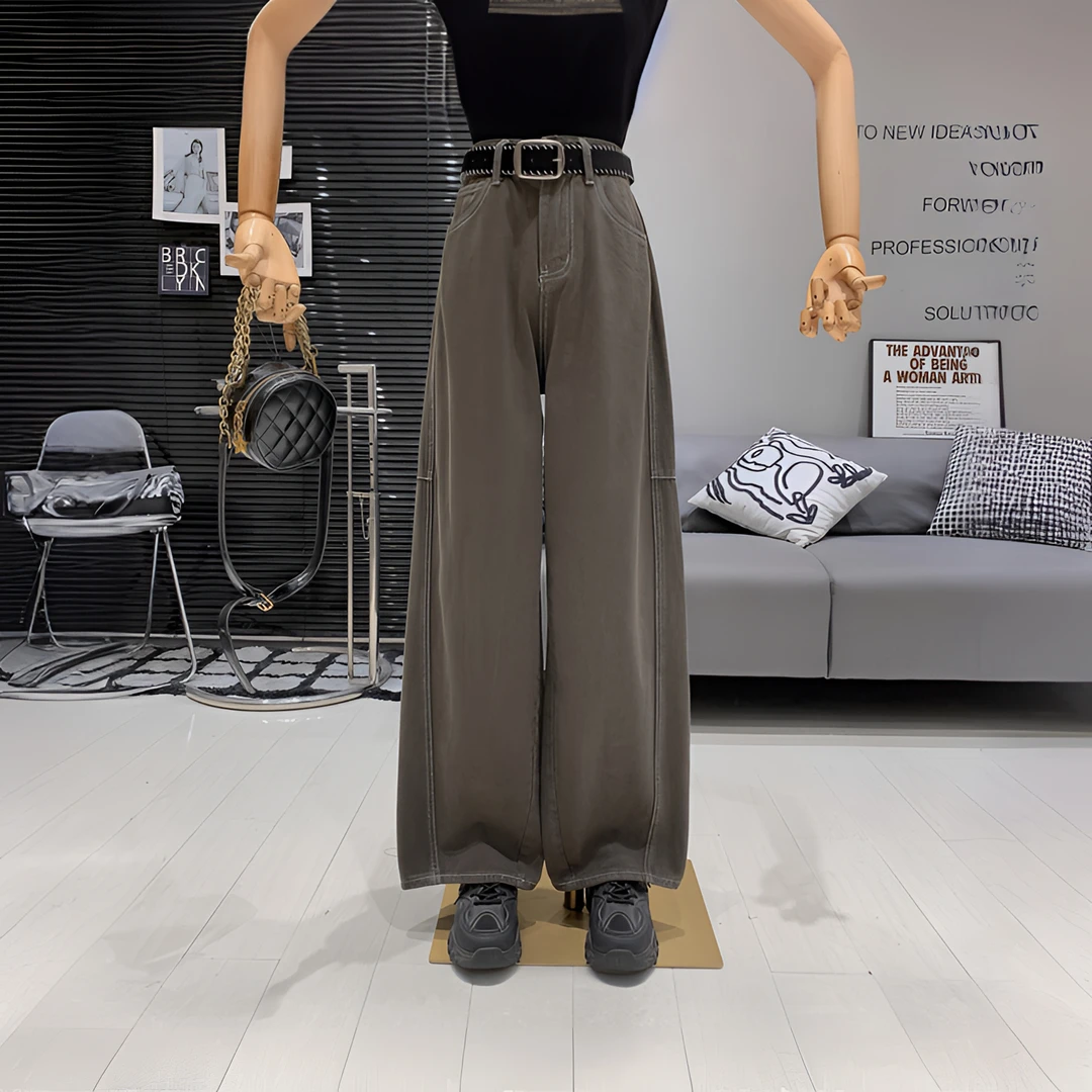 新款弯刀裤超级百搭款显瘦休闲裤垂感宽松春秋高腰阔腿裤裤子长裤