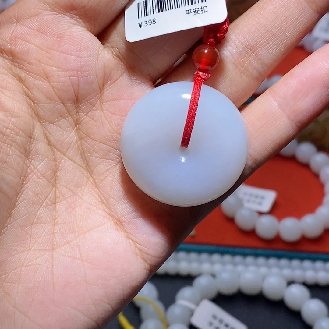 和田玉未镶嵌颈饰平安扣卡31