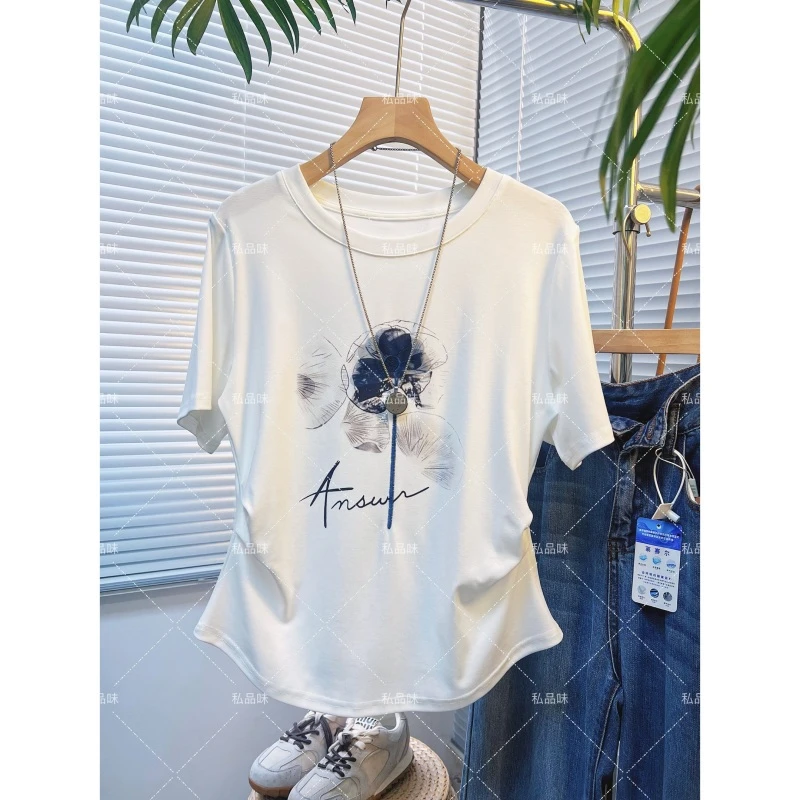 现货清仓/SPW私品味 2025年夏季新款棉质休闲短袖T恤女 T11833