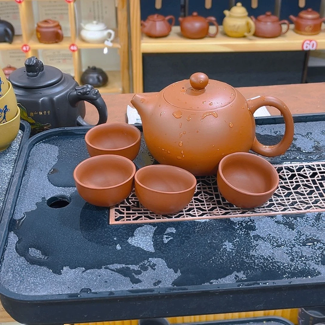 茶壶紫砂紫砂壶500cc4杯