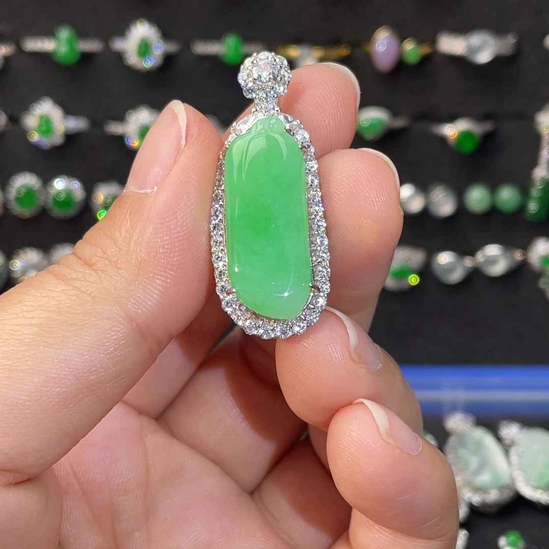 翡翠银S925镶嵌颈饰