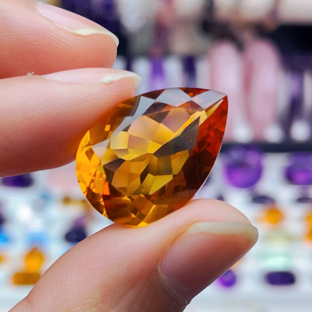 黄晶珠宝半成品未镶嵌天然保真