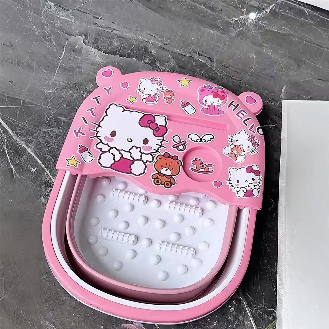卡通kitty泡脚桶可折叠便携泡脚盆家用寝室卧室卫生间
