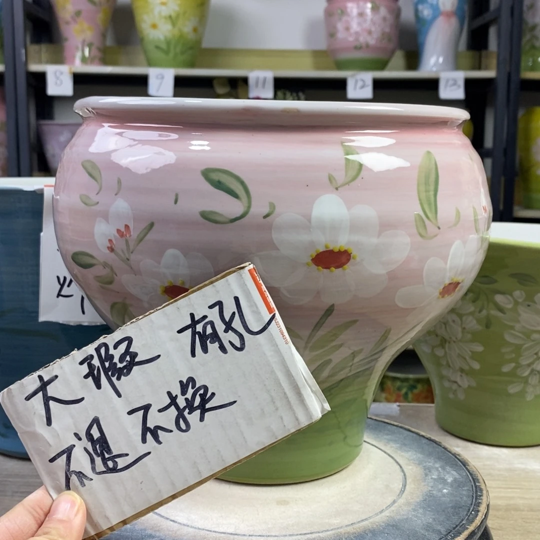 景德镇手工手绘陶瓷花盆