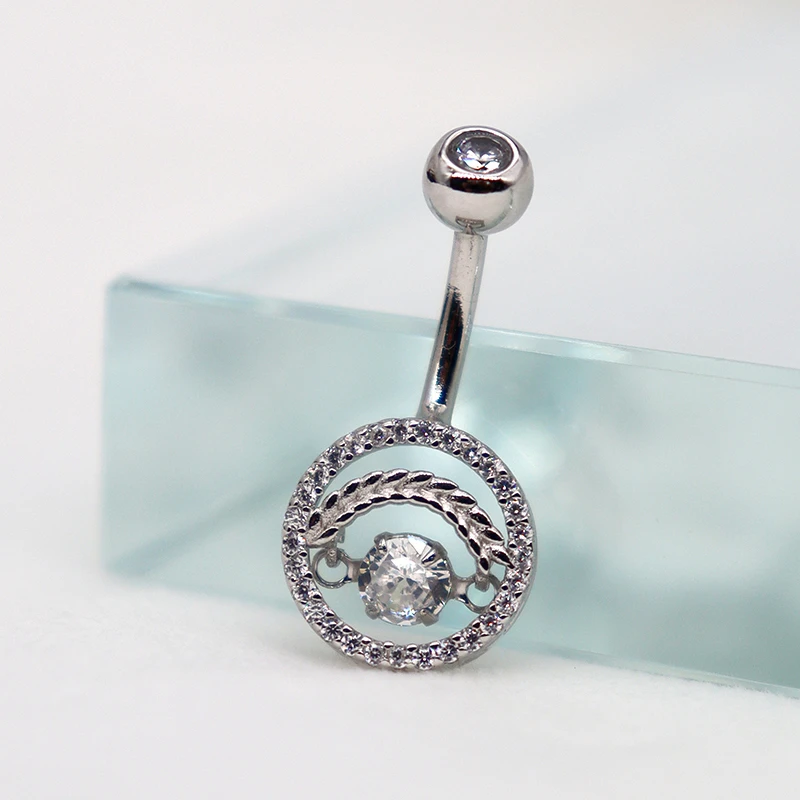 925银银制品 肚脐钉脐钉性感肚脐环脐环女夏季沙滩穿搭不易褪色
