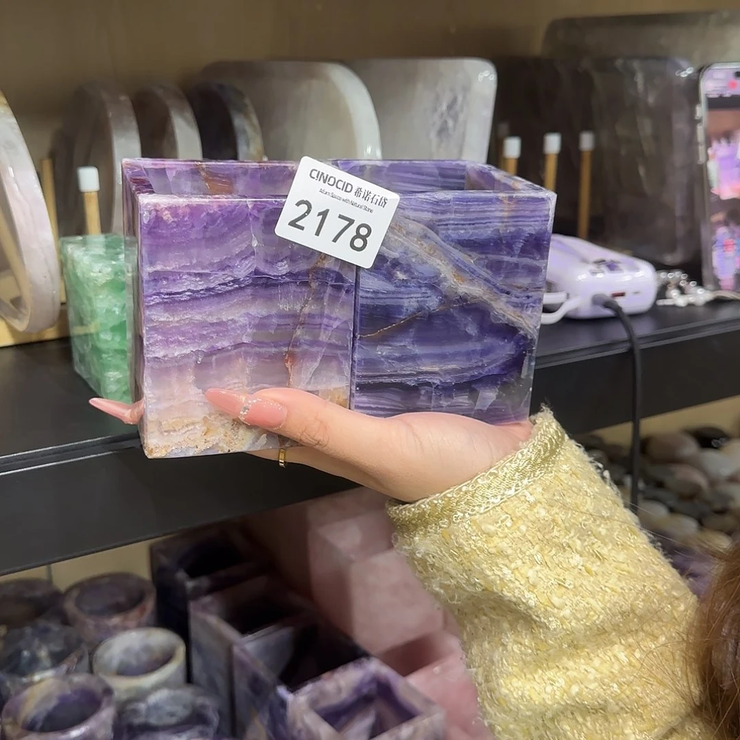 石材王***?2178紫莹石高空杯